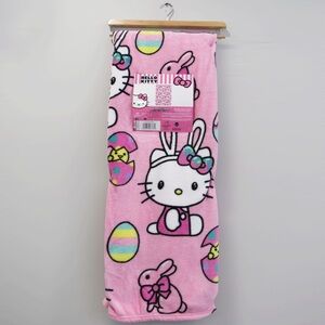 Hello Kitty Pink Bunny Adorable Easter Blanket